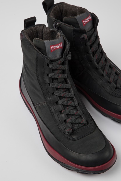 Camper Design Peu Pista Michelin Sivi škornji Iz Recikliranega Najlona In Usnja Za ženske