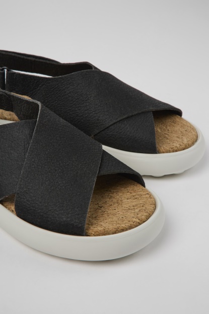 črno-beli Usnjeni Sandali Camper Design Pelotas Flota Za ženske