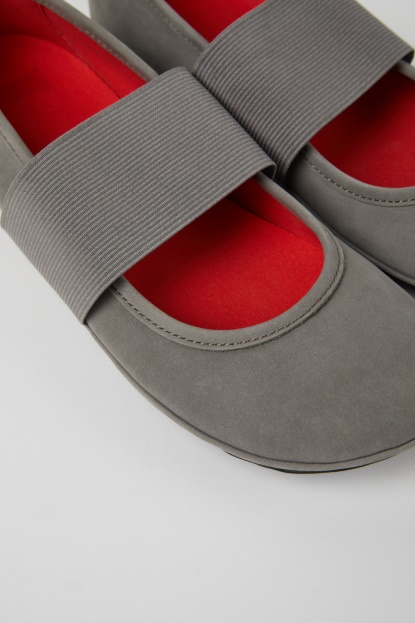 Camper Design Desno Sive Balerinke Iz Nubuka Za ženske