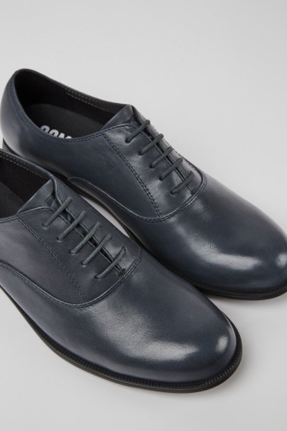 črni Usnjeni ženski čevlji Na Vezalke Camper Design Mil