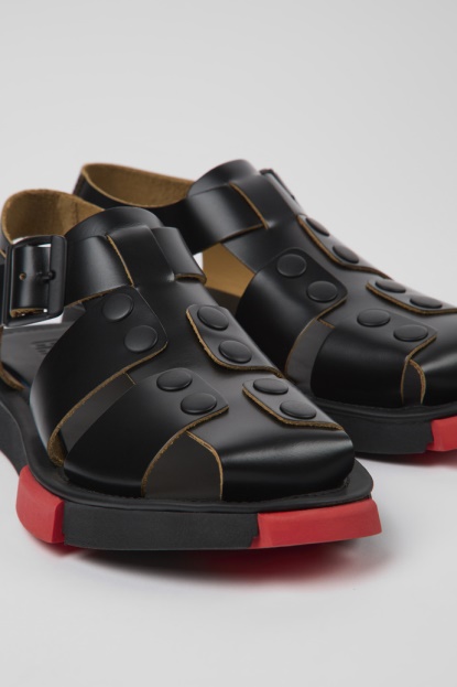 Set črnih Usnjenih Sandalov Za ženske Avtodome Novo Prispeli