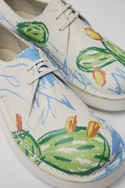 Camper Twins Beli Usnjeni čevlji Z Vezalkami Za Moške Novo Prispeli