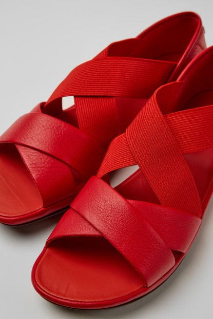 Design Desni Rdeči Usnjeni Sandali Za ženske Avtodome