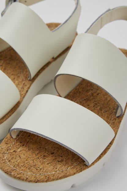 Bele Usnjene Sandale Design Oruga Za ženske Avtodome