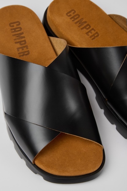 Brutus Sandali črni Usnjeni Sandali Za Moške Camper Novosti